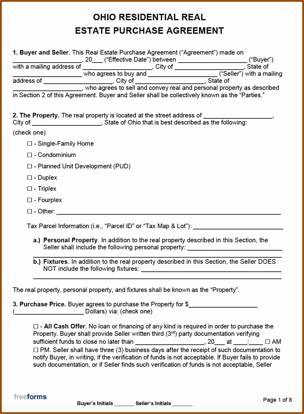 Michigan Real Estate Purchase Agreement Form Free