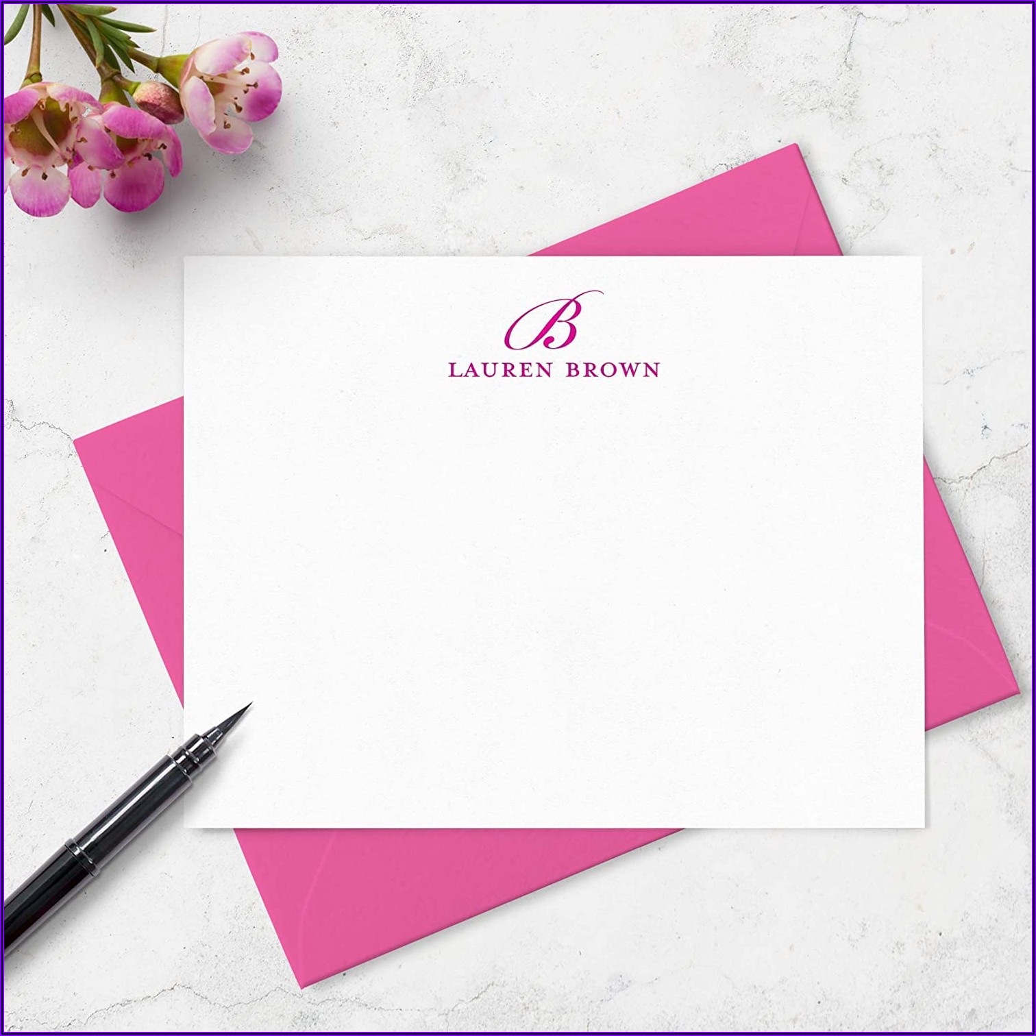 Monogrammed Note Cards And Envelopes