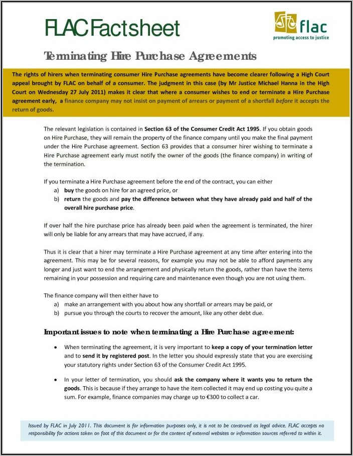 Motorcycle Hire Purchase Agreement Template