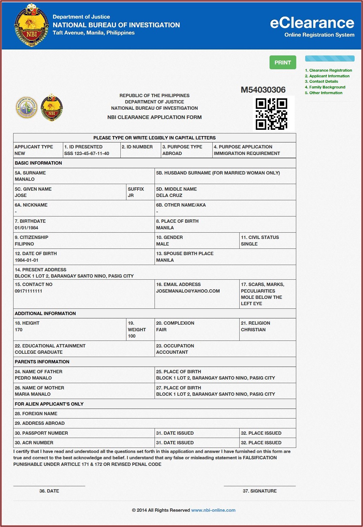 Nbi Online Registration Form Pdf