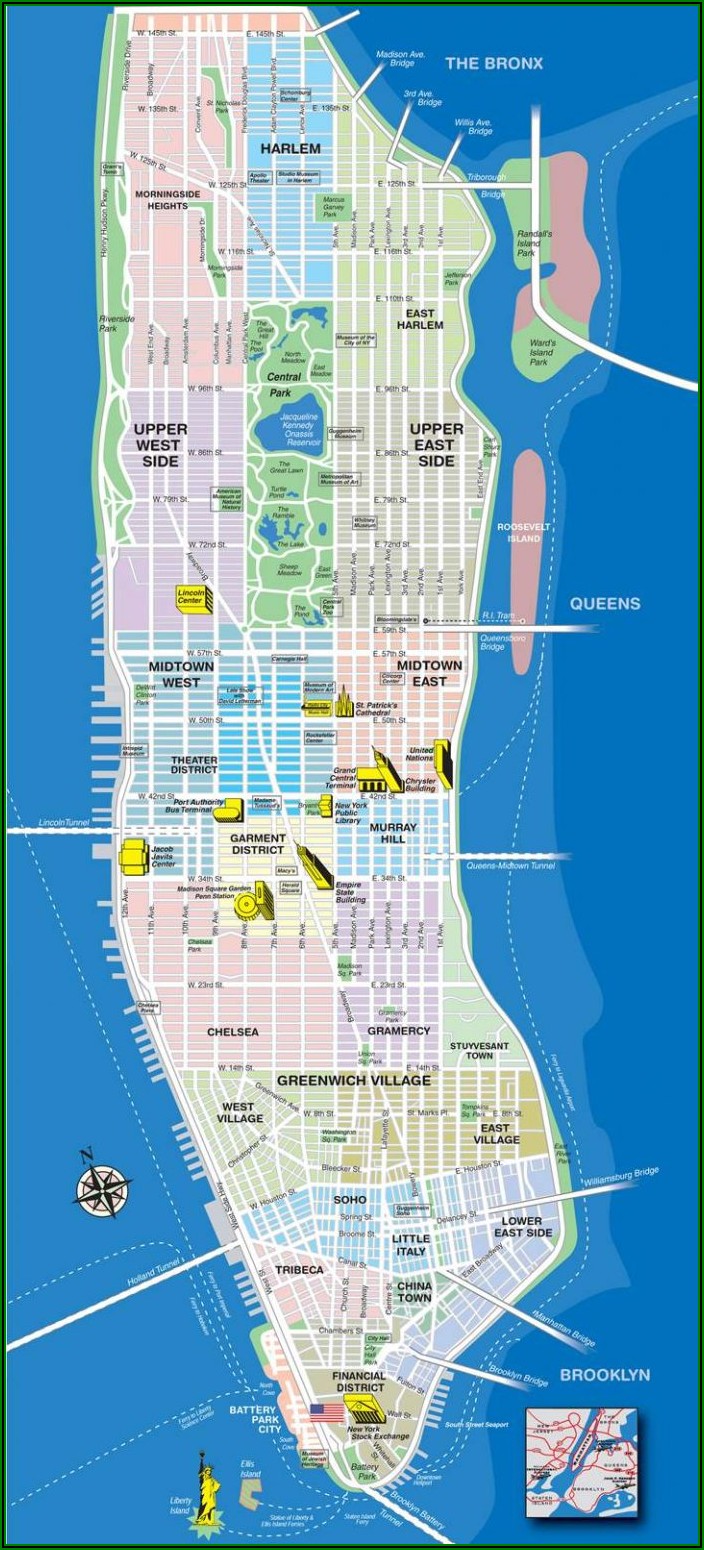 New York Tourist Attractions Map Pdf