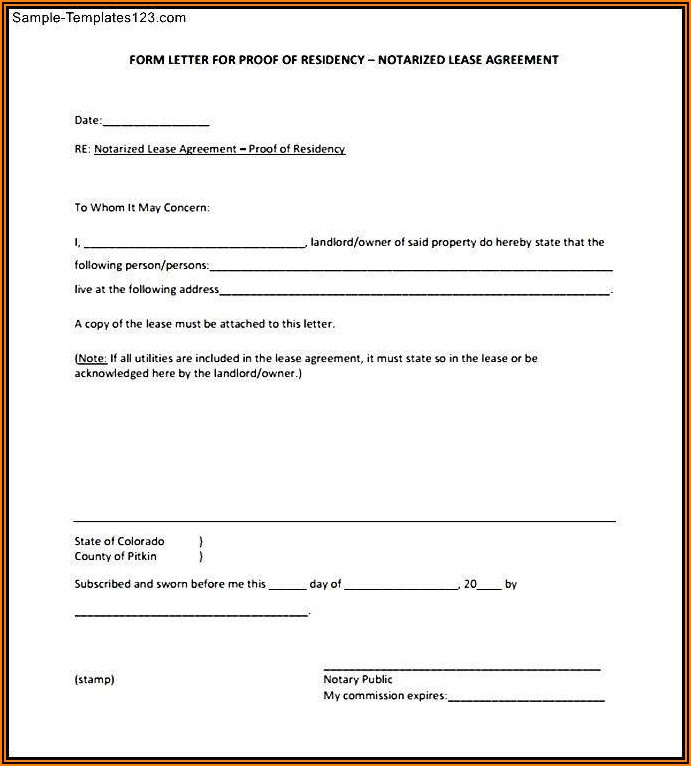 Notarized Rent Agreement Sample
