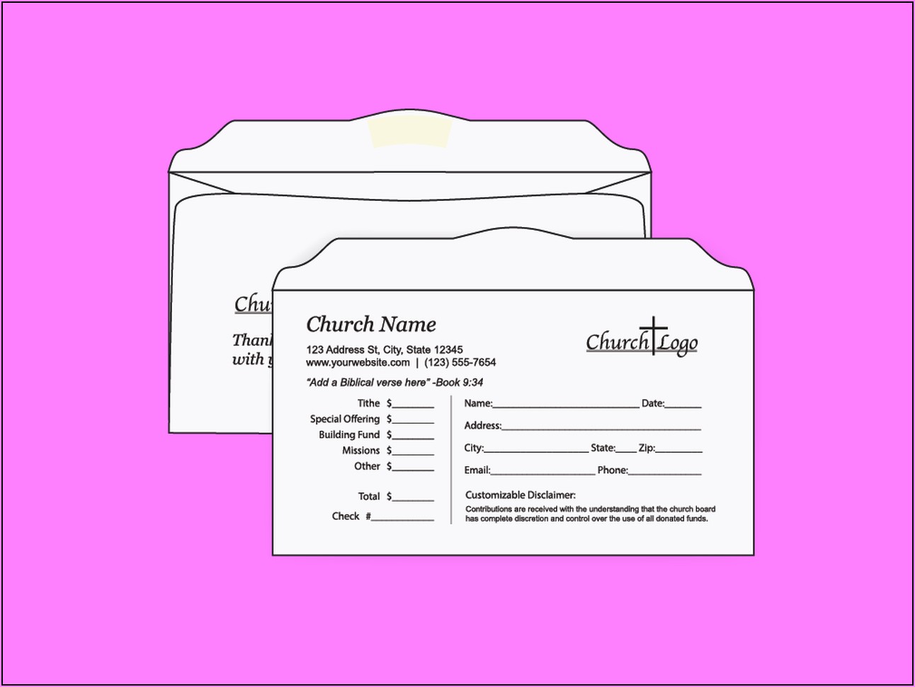 Personalized Tithe And Offering Envelopes