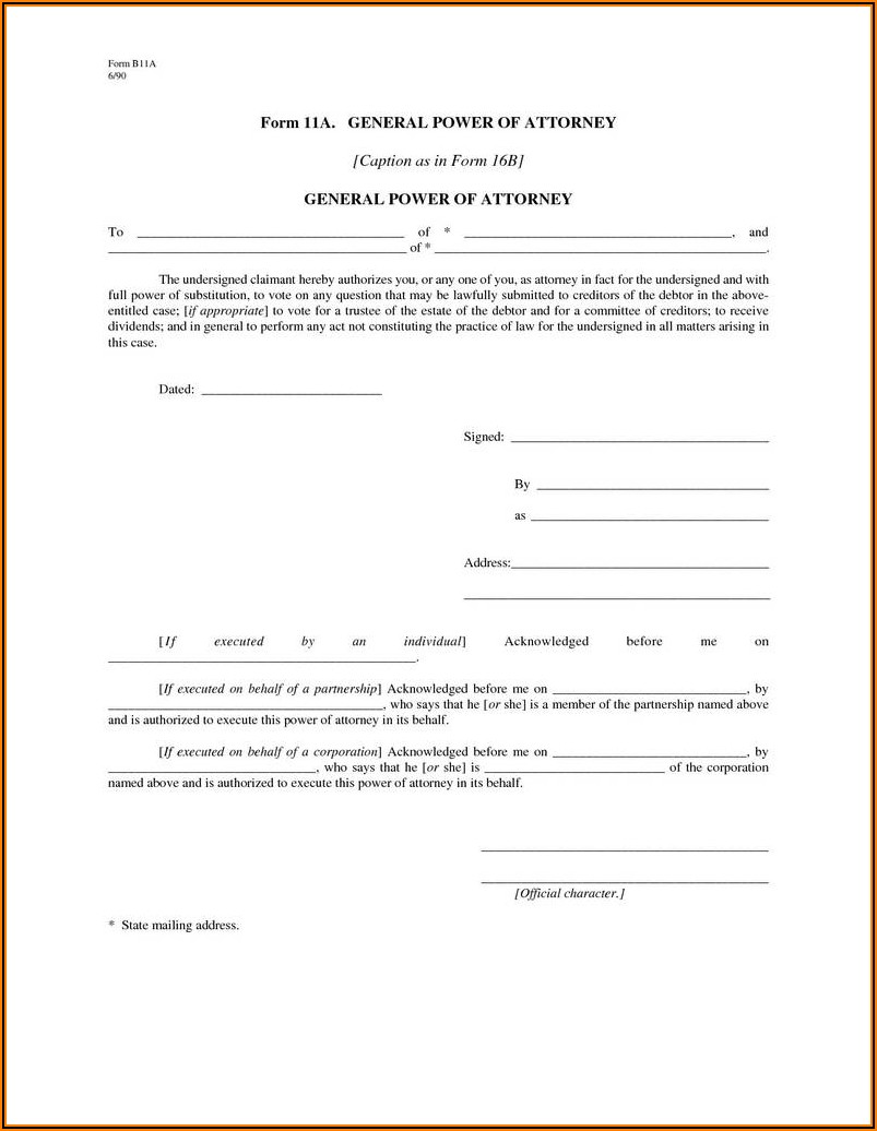 Power Of Attorney Form Ny Template
