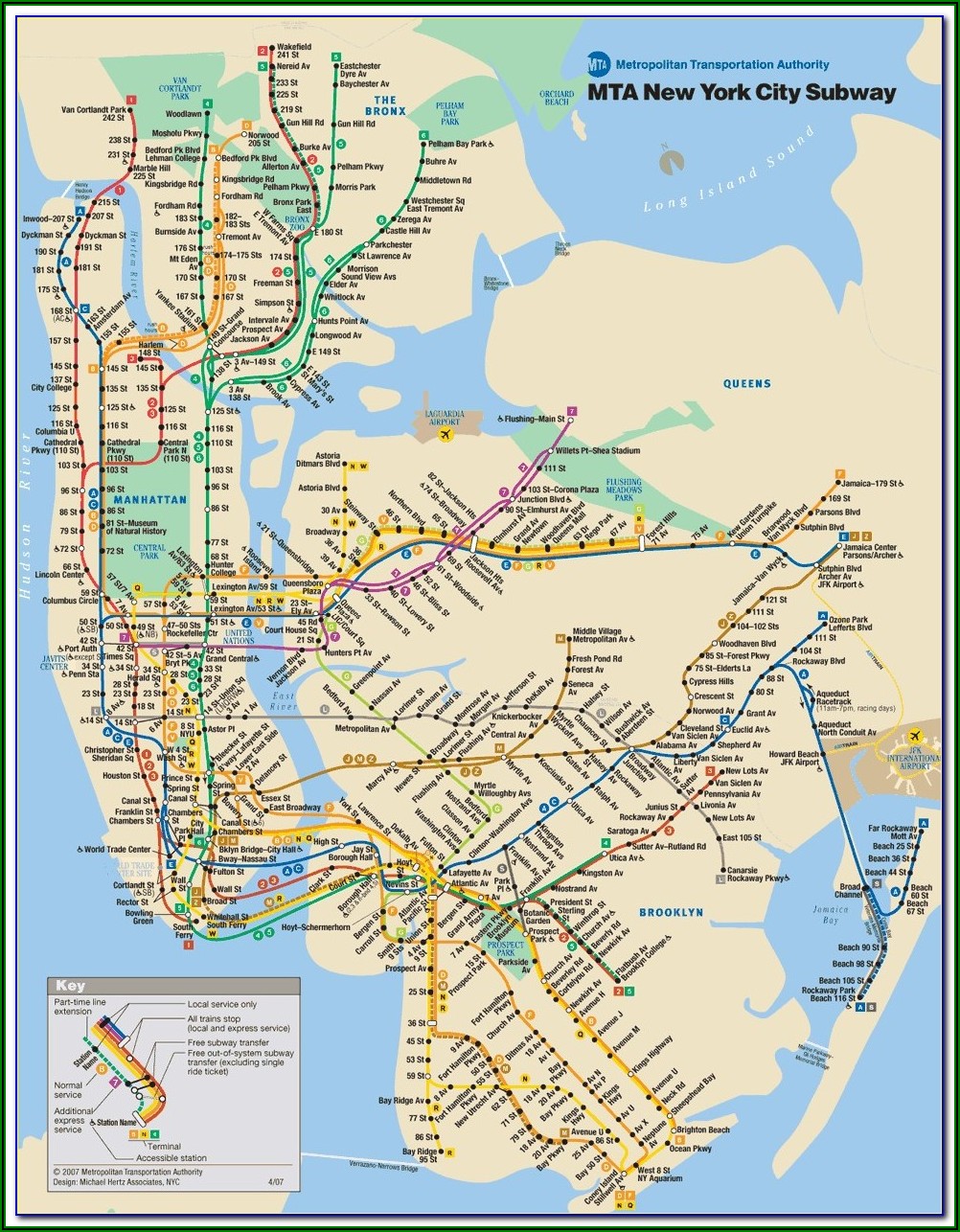 Printable Subway Map Of New York City