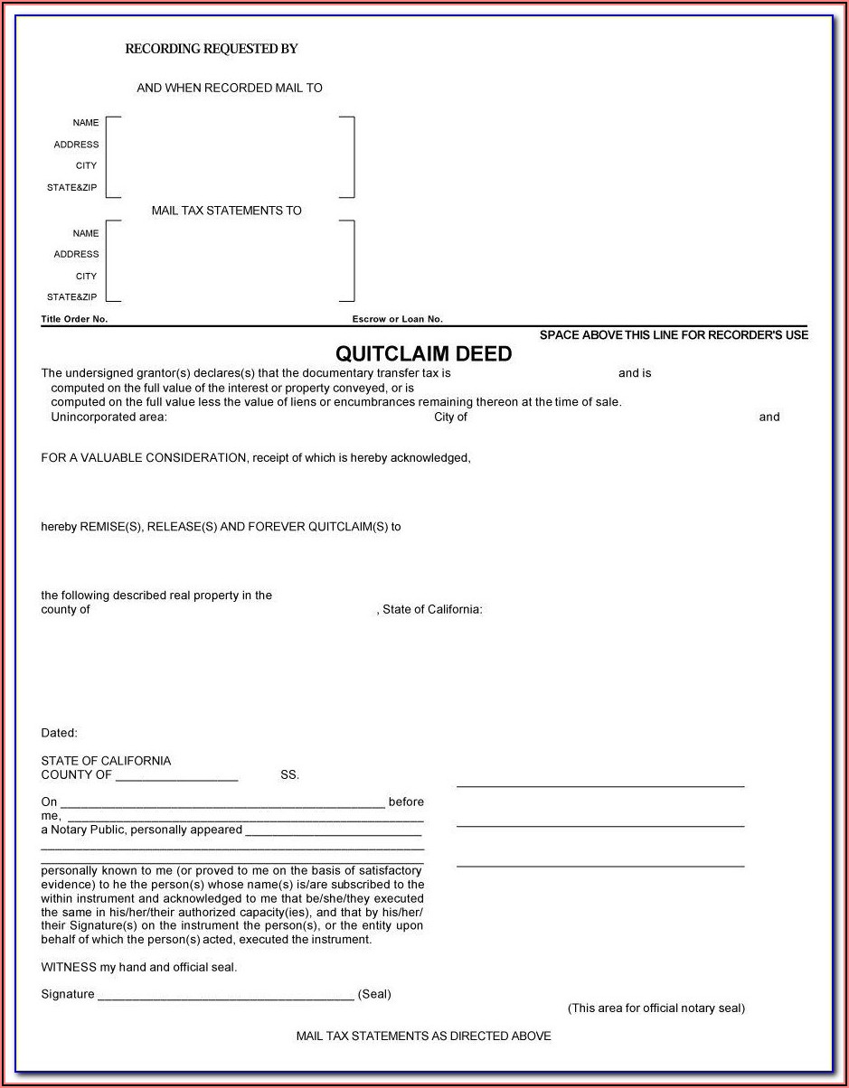 Quit Claim Deed Form New Mexico
