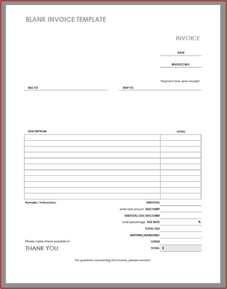 Rent Invoice Format Doc