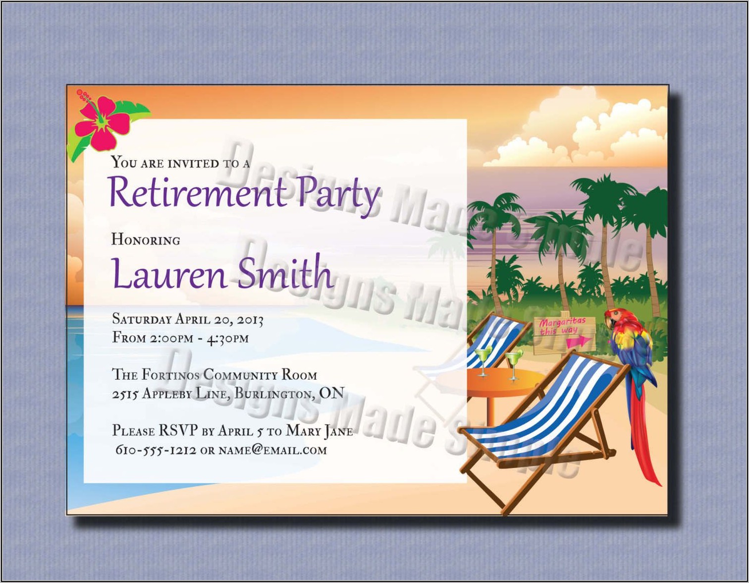 Retirement Invitations Template