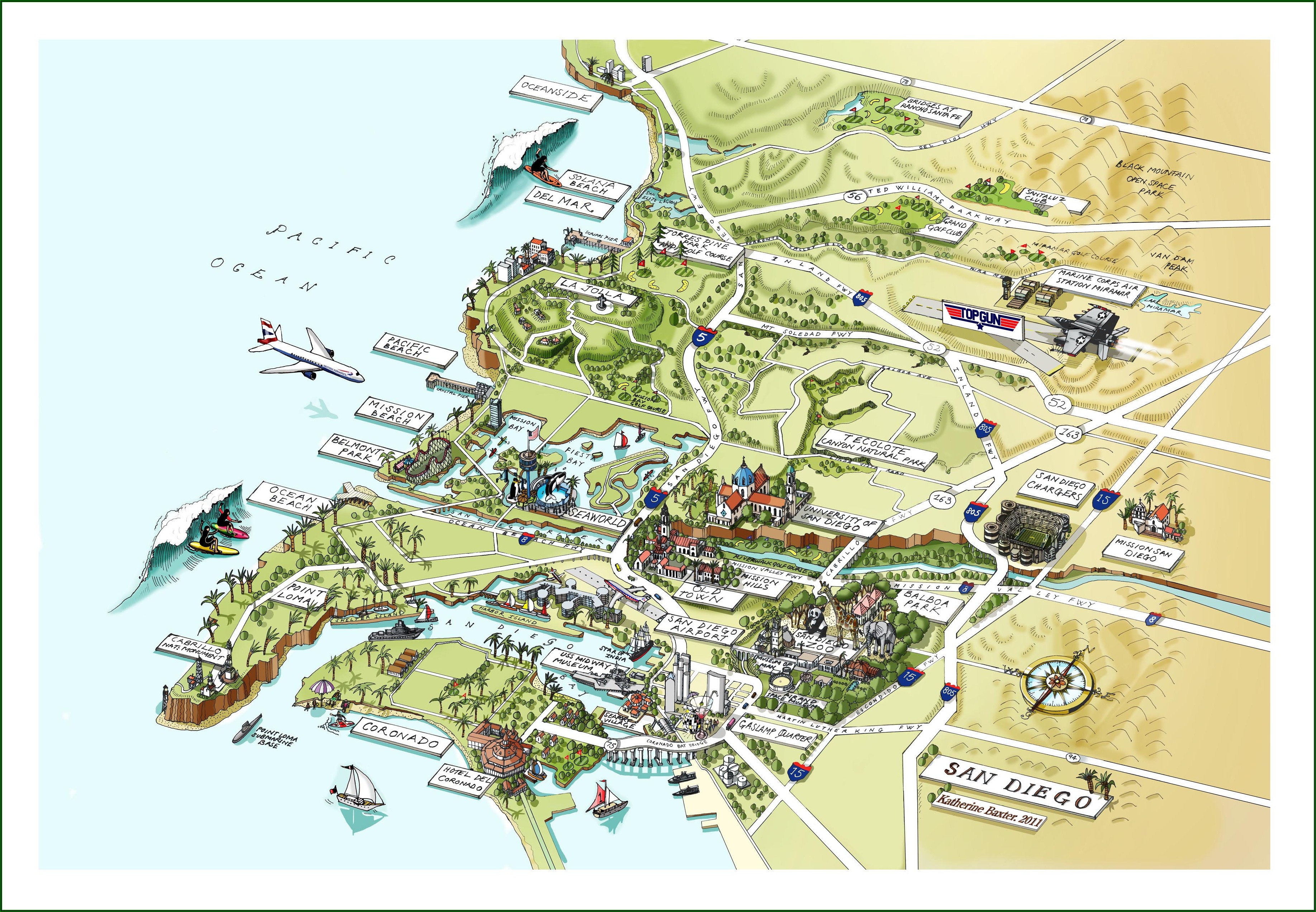 San Diego Hotels Gaslamp District Map