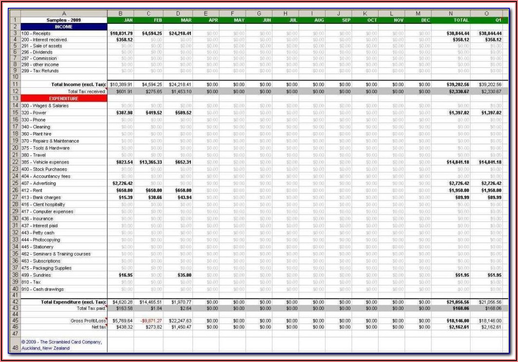 Small Business Accounting Forms Excel