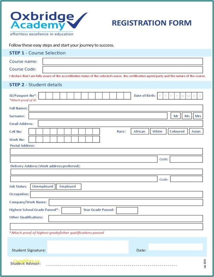 Student Registration Form In Html With Validation Template Free Download