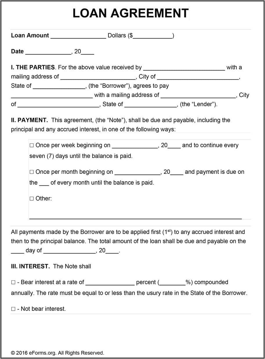 Template For Promissory Note For Personal Loan