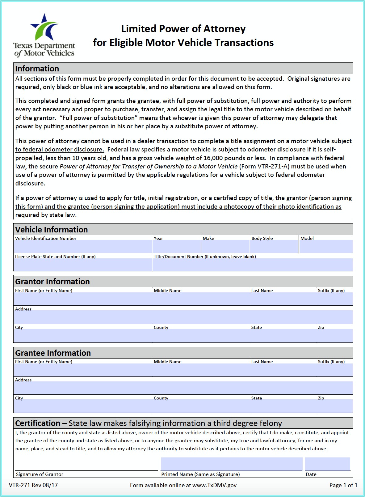 Texas Guardianship Registration Form