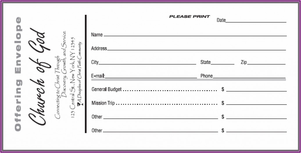 Tithe And Offering Envelope Printing