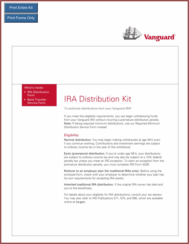Vanguard Ira Distribution Forms