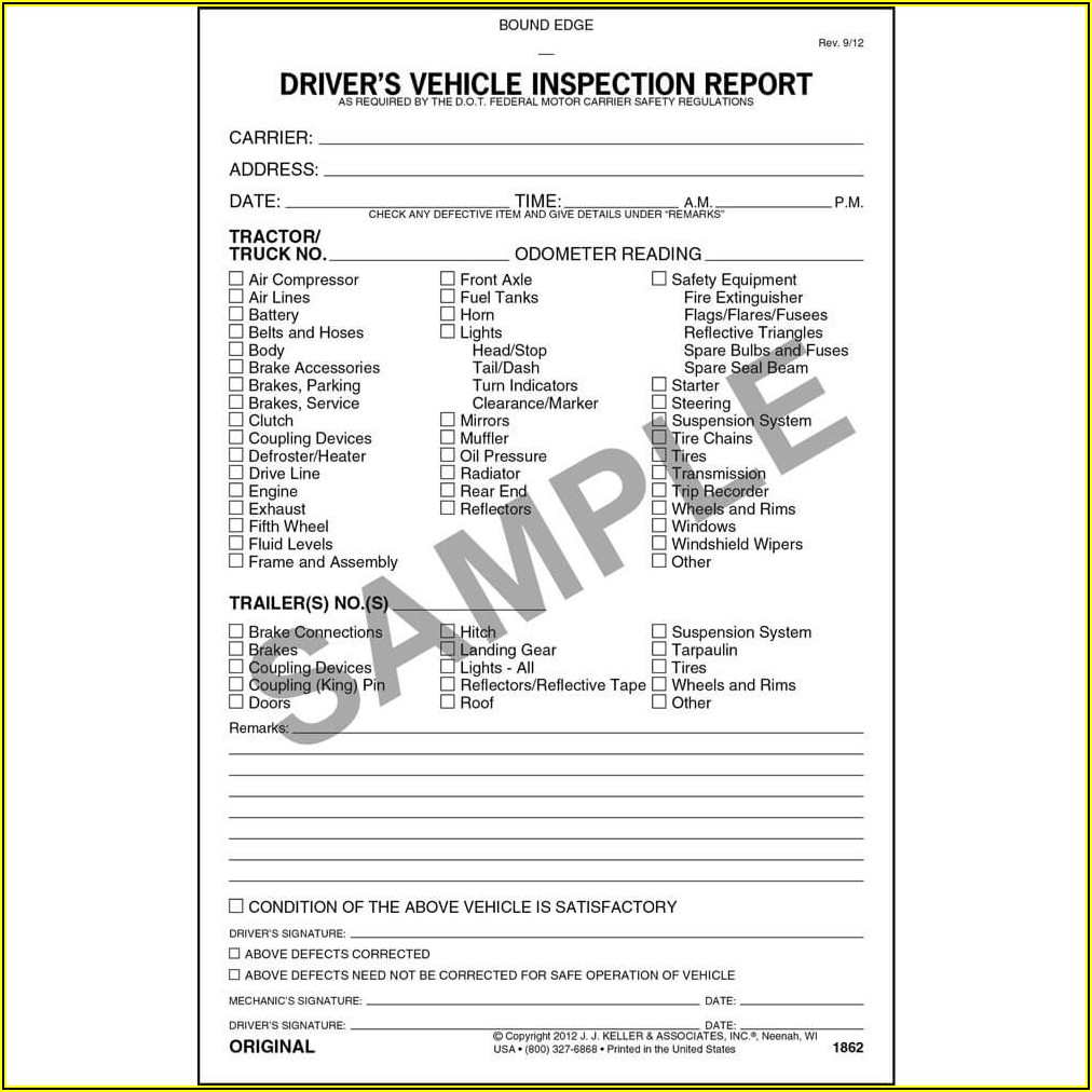 Vehicle Inspection Report Format