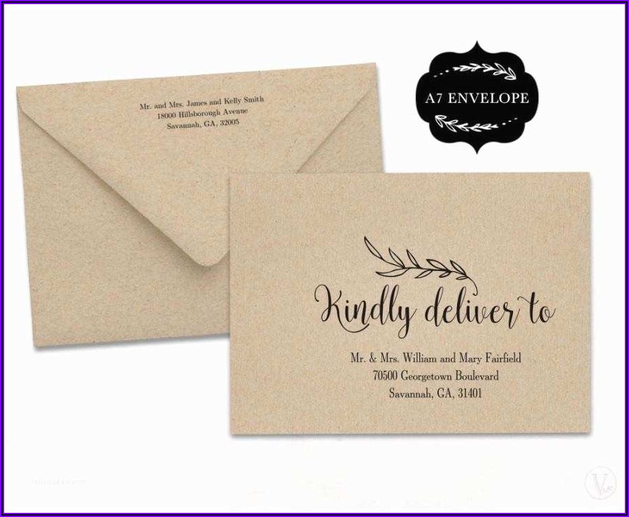 Wedding Invitation Outer And Inner Envelope