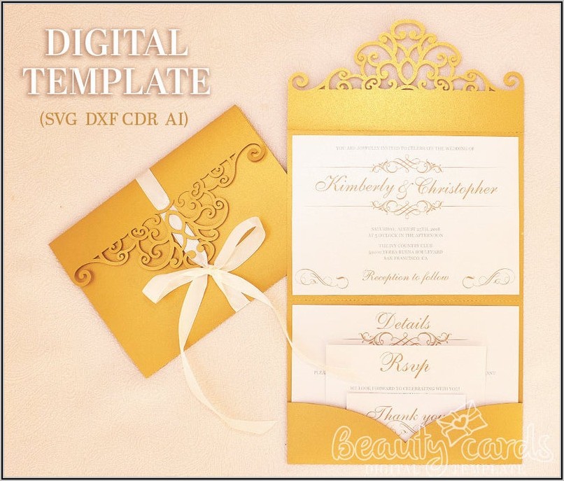 Wedding Invitation Pocket Envelope Templates