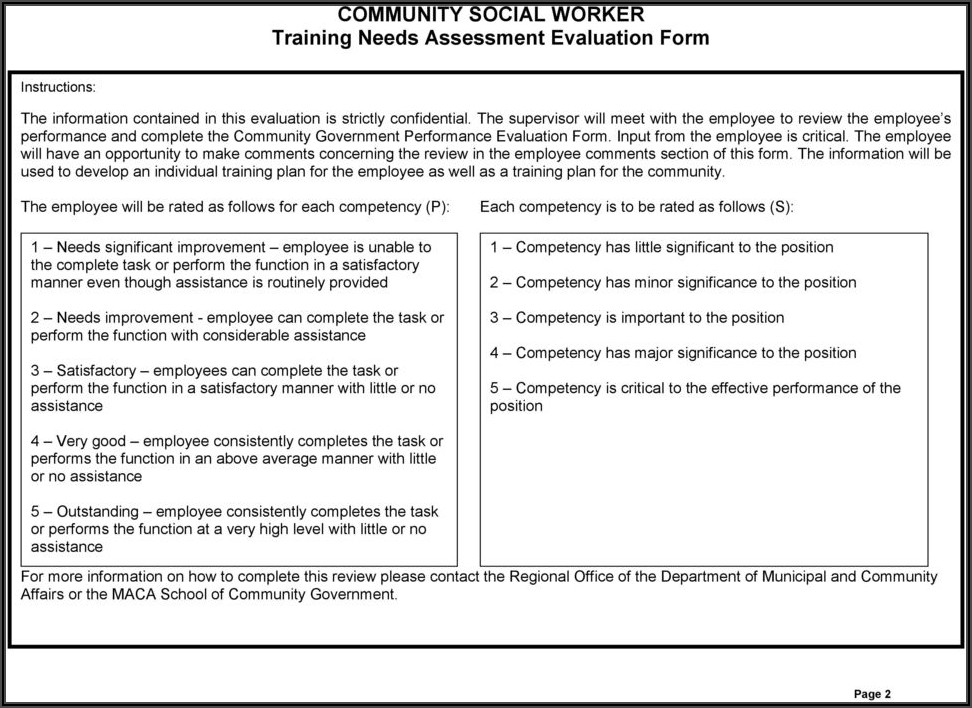 Worker Evaluation Form