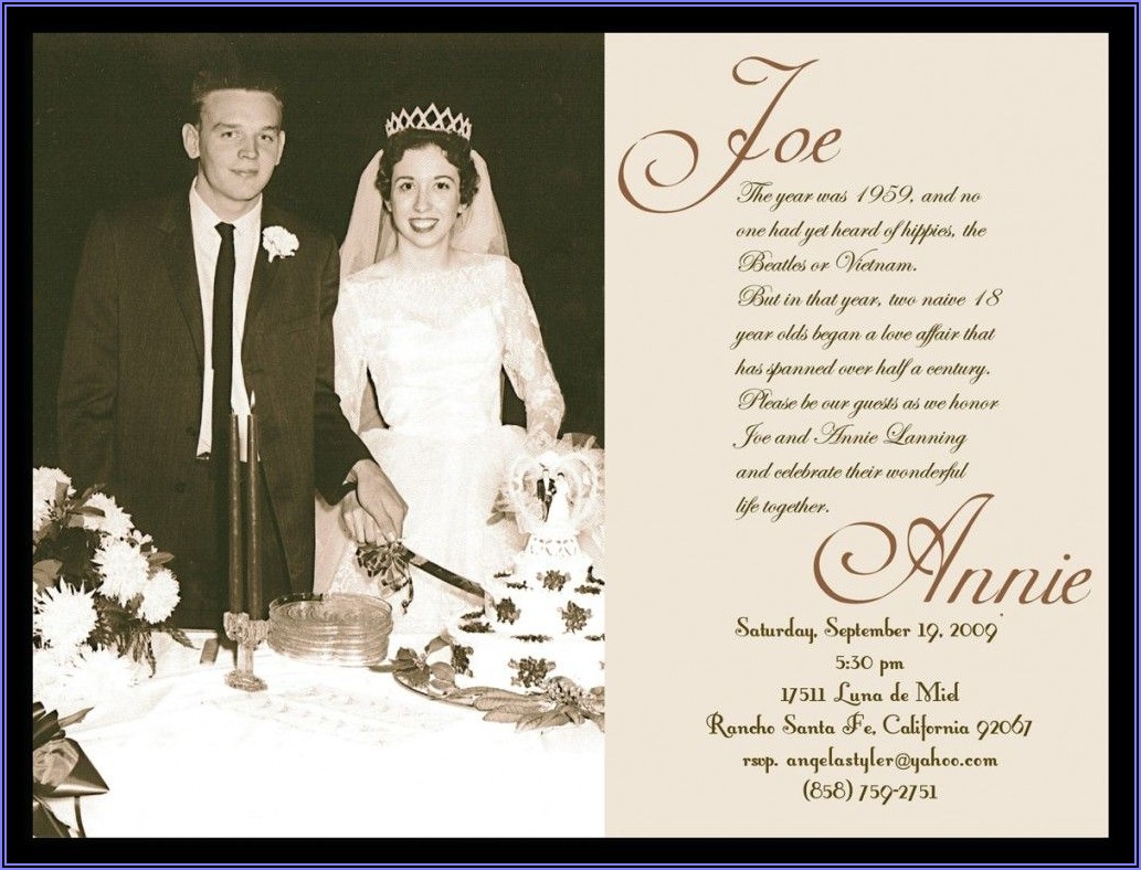 60th Wedding Anniversary Invitation Wording Samples