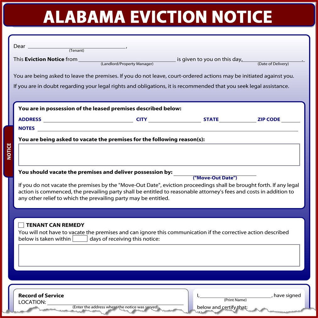7 Day Eviction Notice Form Alabama