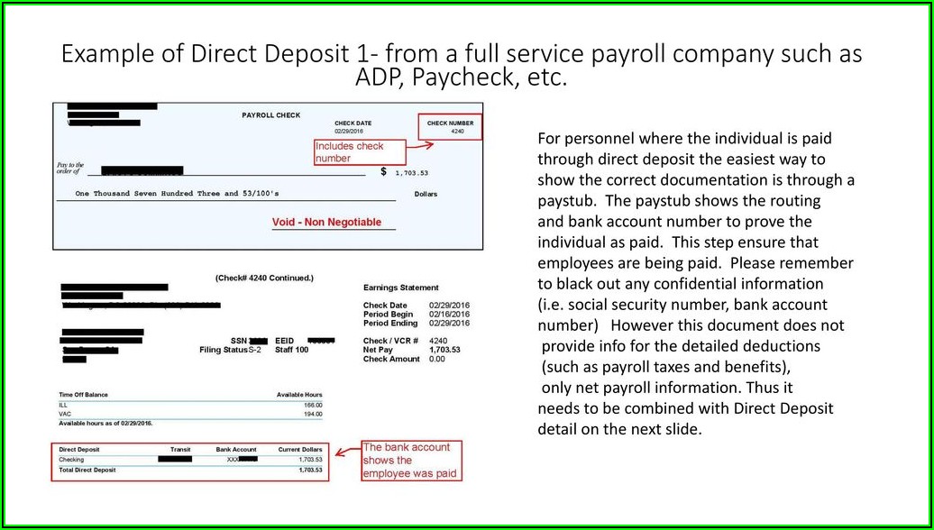 Adp Direct Deposit Form Example
