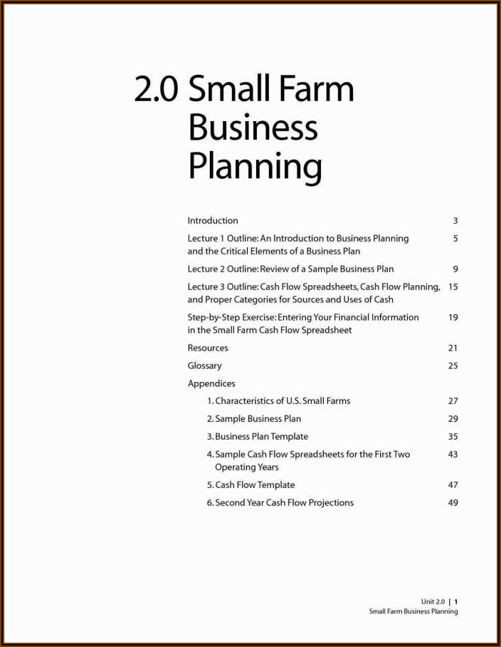Agricultural Business Plan Sample Pdf