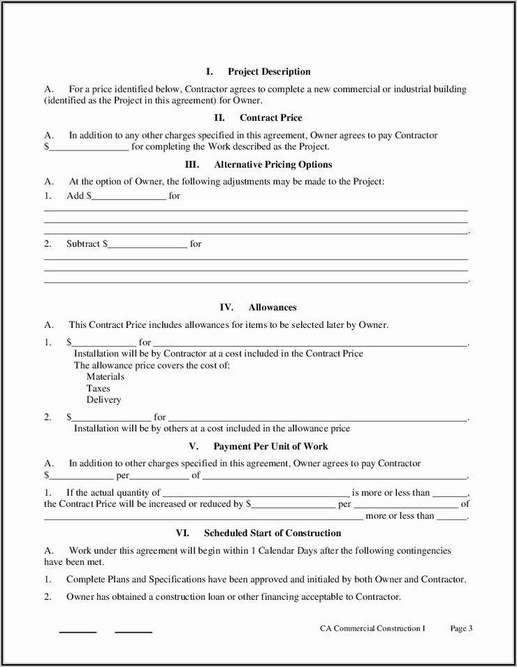 Aia Residential Construction Contract Template