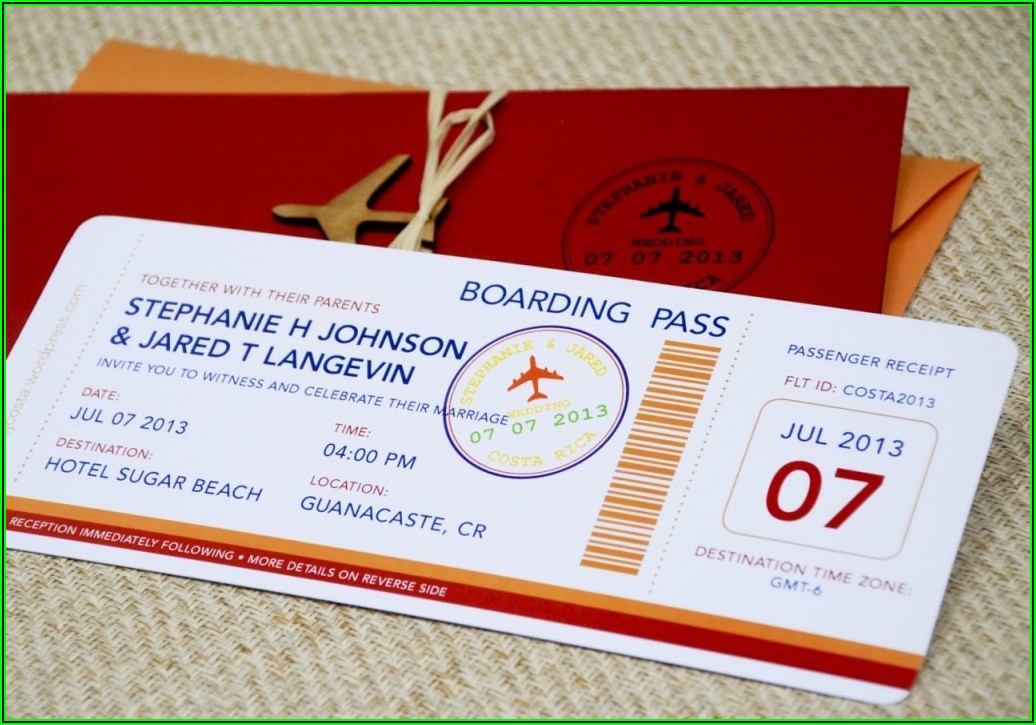 Airline Ticket Invitations Template