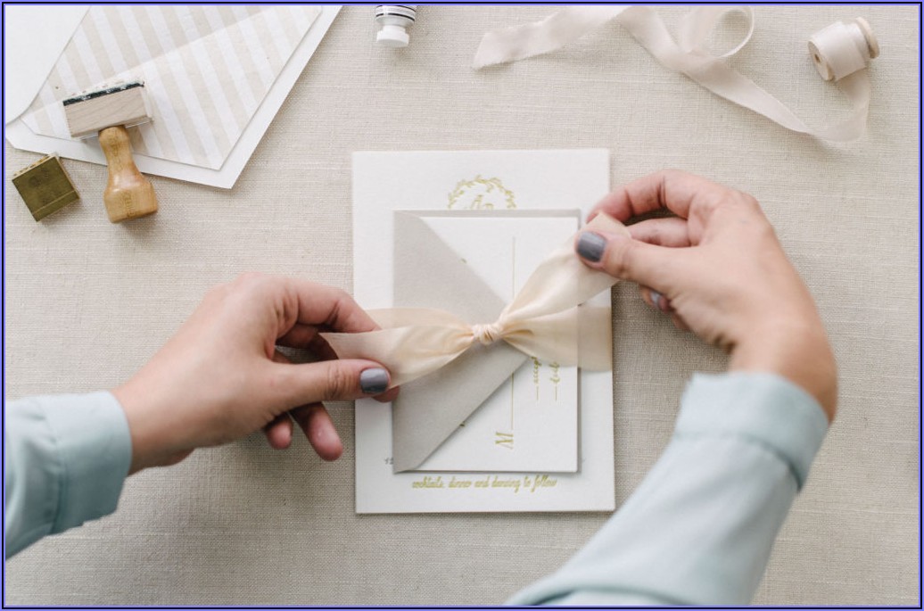 Assembling Wedding Invitations No Inner Envelope