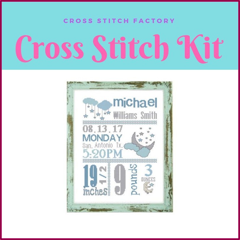 Baby Birth Announcement Cross Stitch Kit