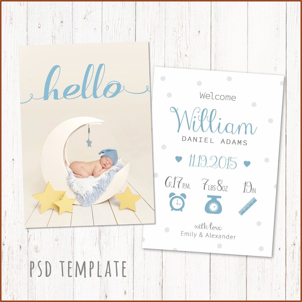 Baby Boy Announcement Template