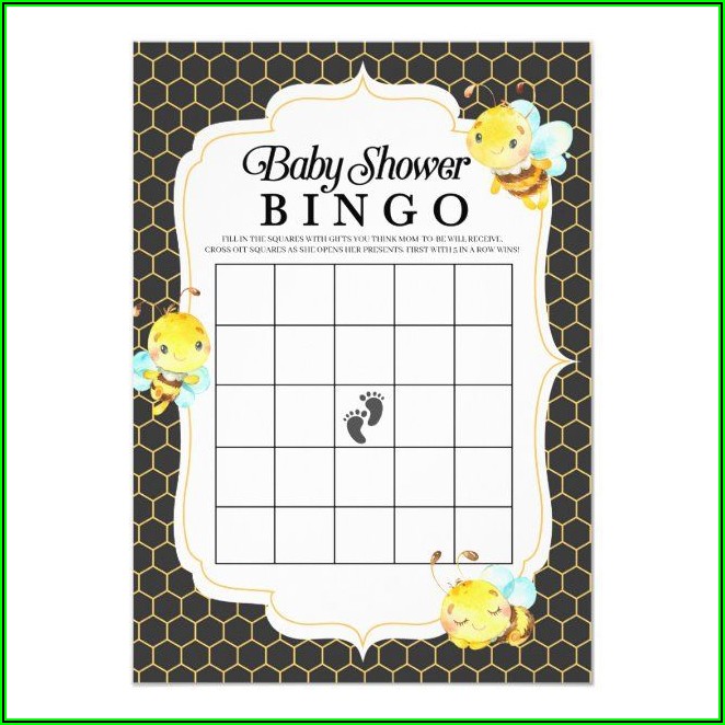 Baby Shower Bingo Invitation Template