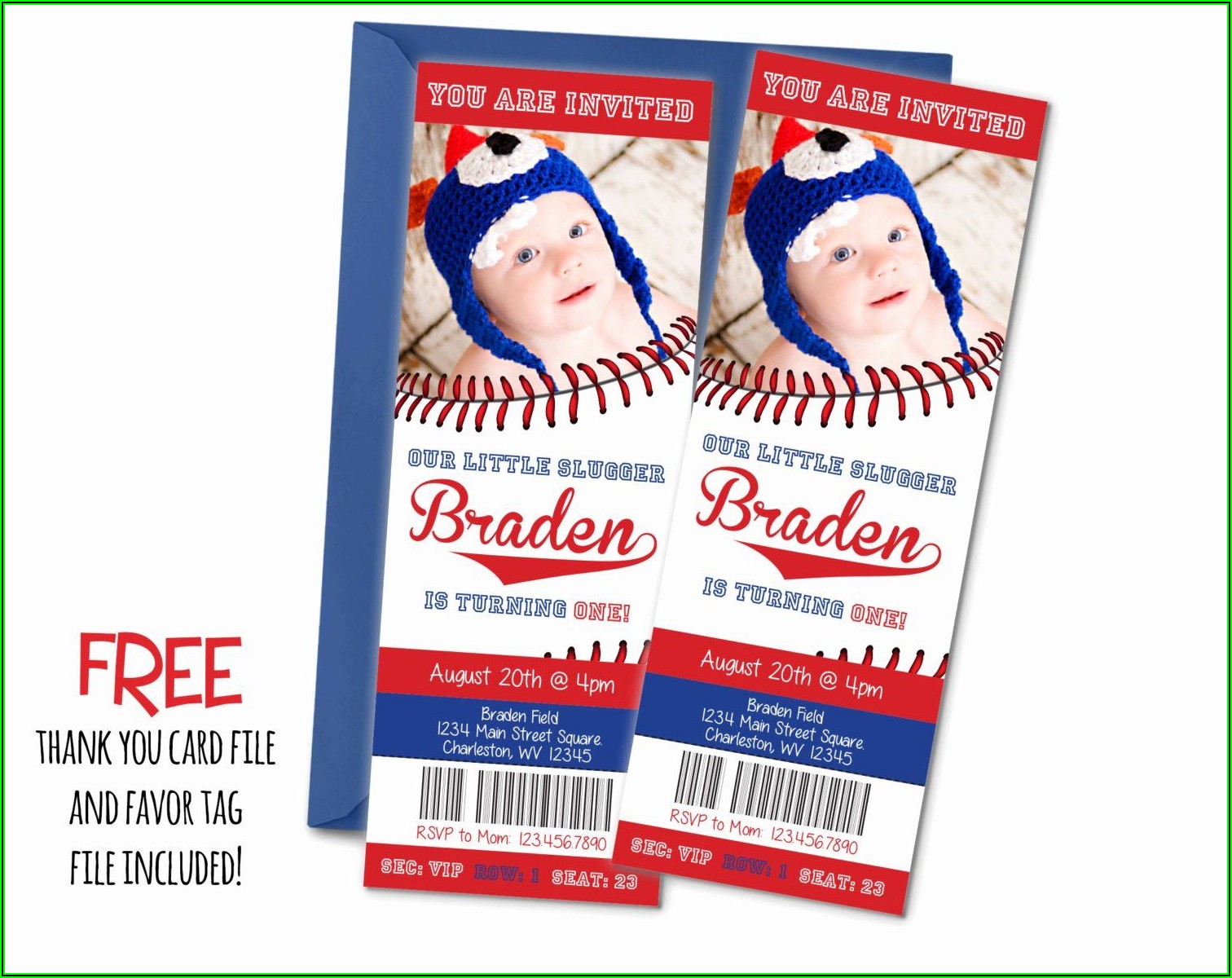 Baseball Ticket Invitations Template Free