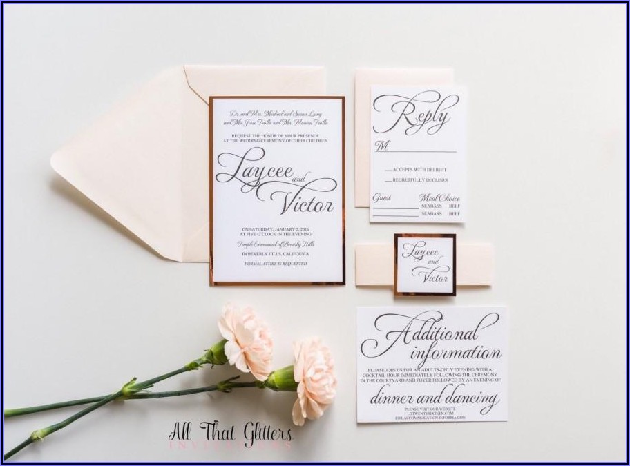 Blush And Gold Foil Wedding Invitations