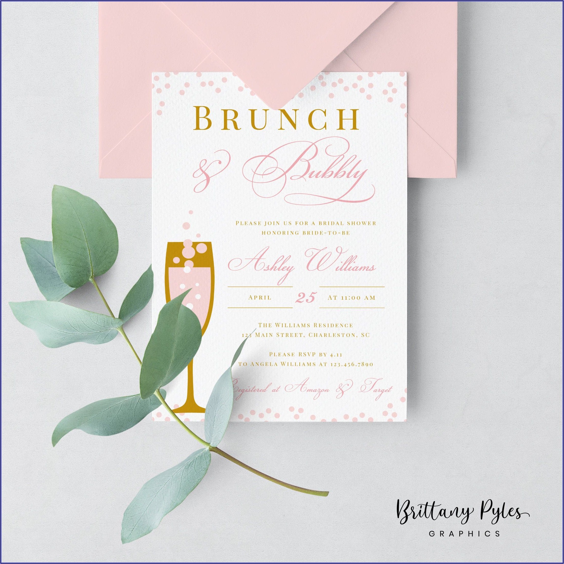 Brunch And Bubbly Bridal Shower Invitations Etsy