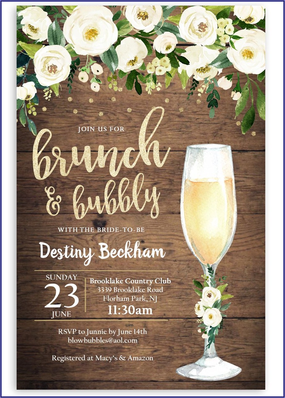 Brunch And Bubbly Invitation Wording