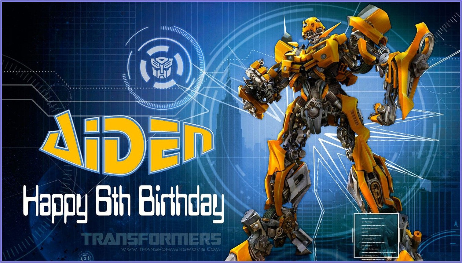 Bumblebee Transformer Birthday Invitation Template