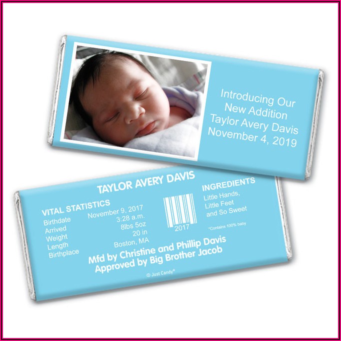 Candy Bar Wrappers Baby Announcements