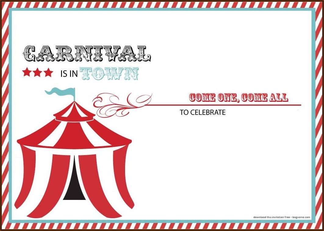 Carnival Party Invitation Templates Free Download