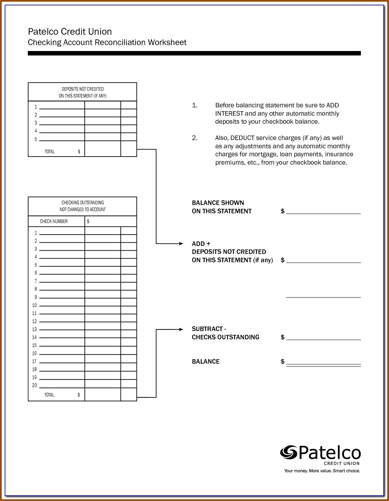 Checkbook Balance Formula Excel