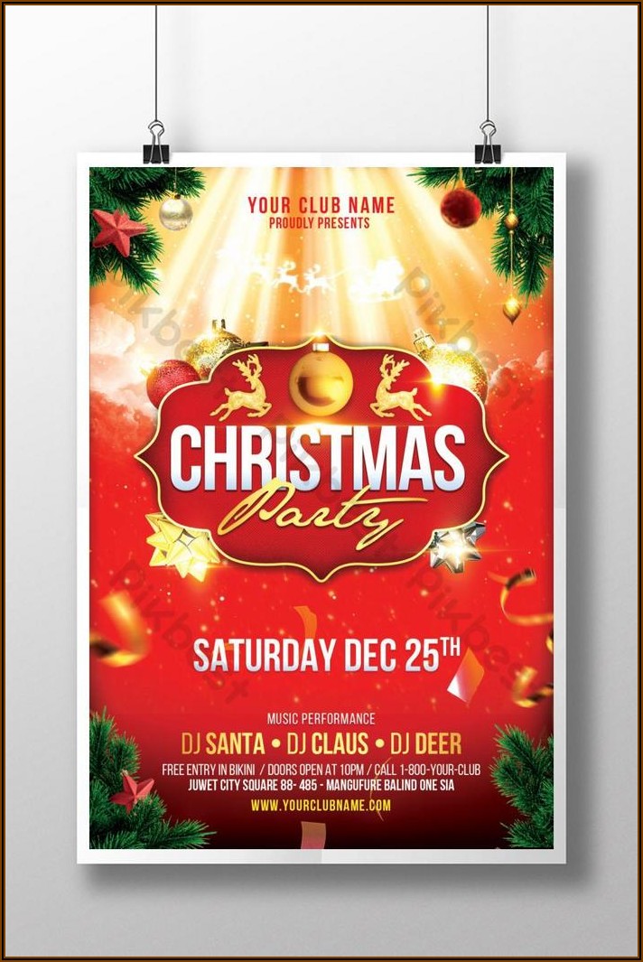Christmas Party Poster Template Free Download