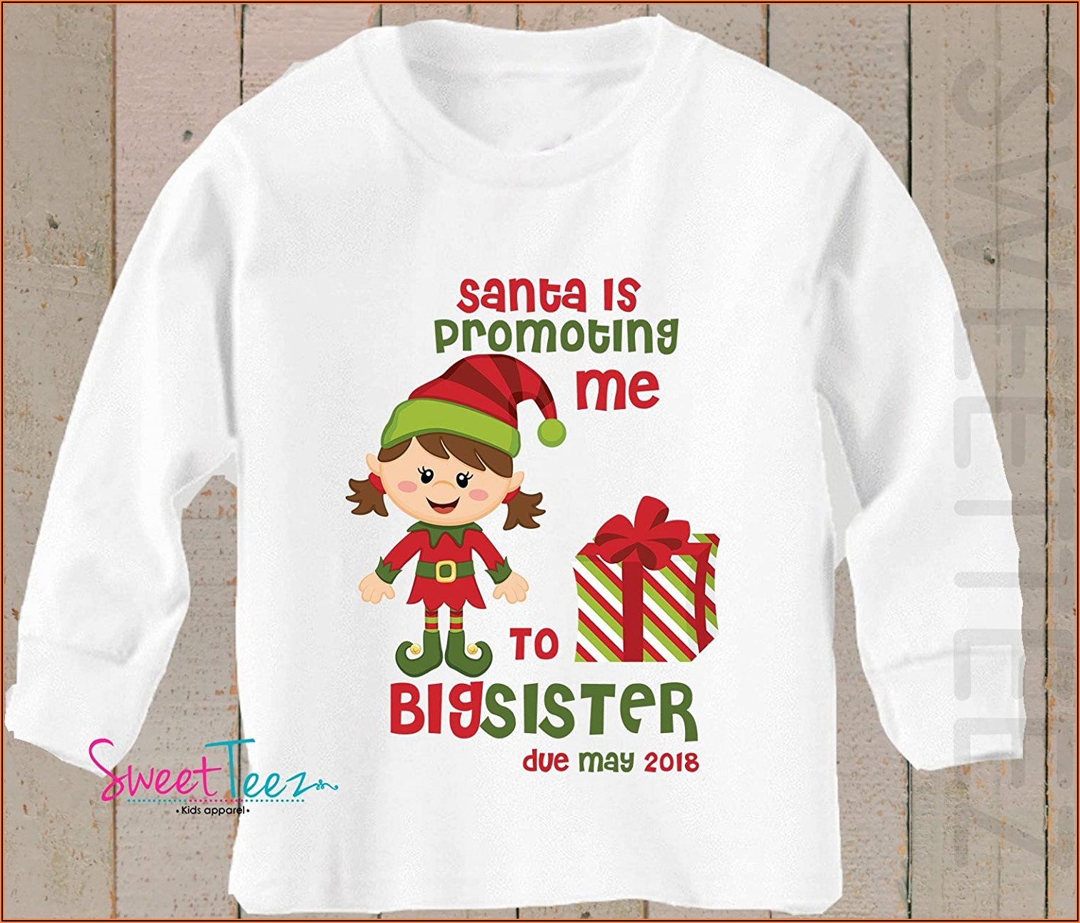 Christmas Pregnancy Announcement Shirts For Siblings