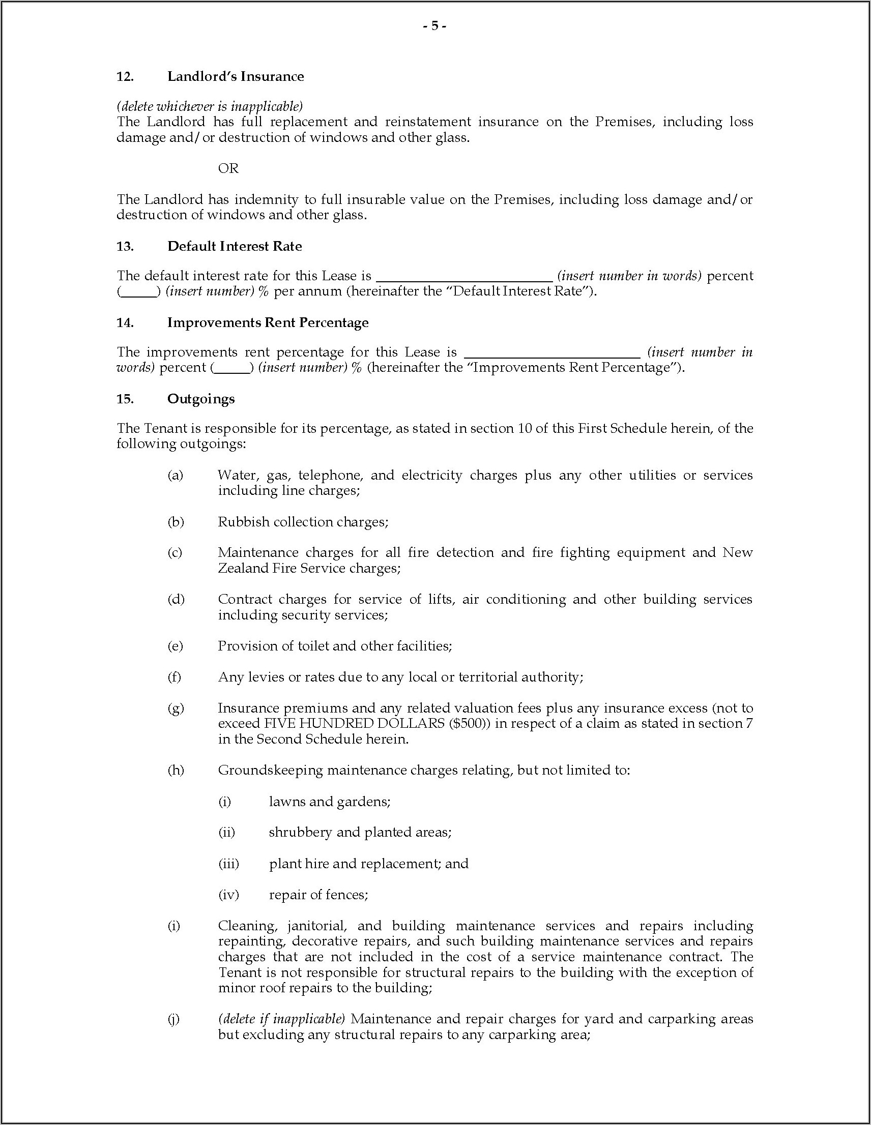 Commercial Lease Agreement Template Nz