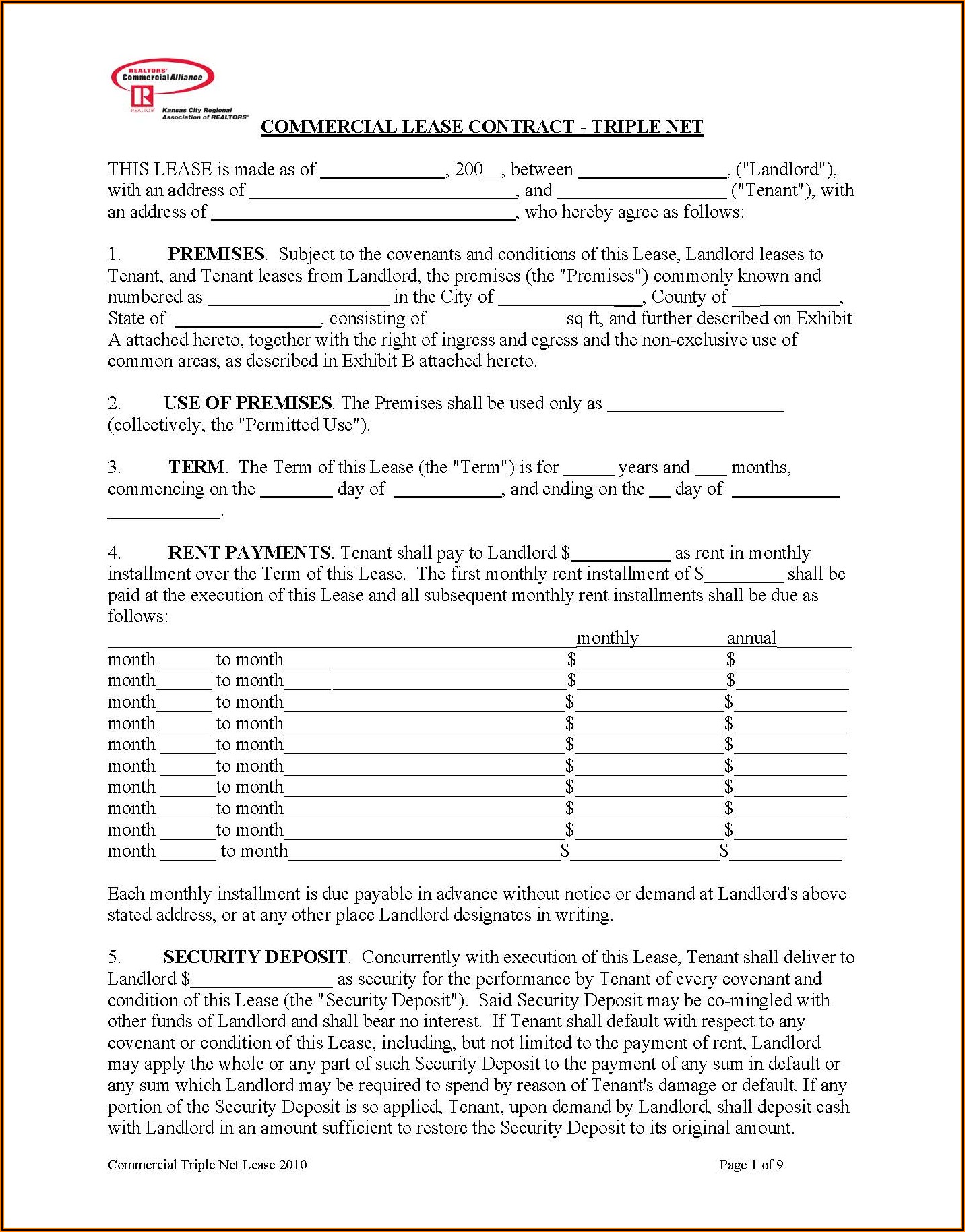 Commercial Lease Contract Pdf
