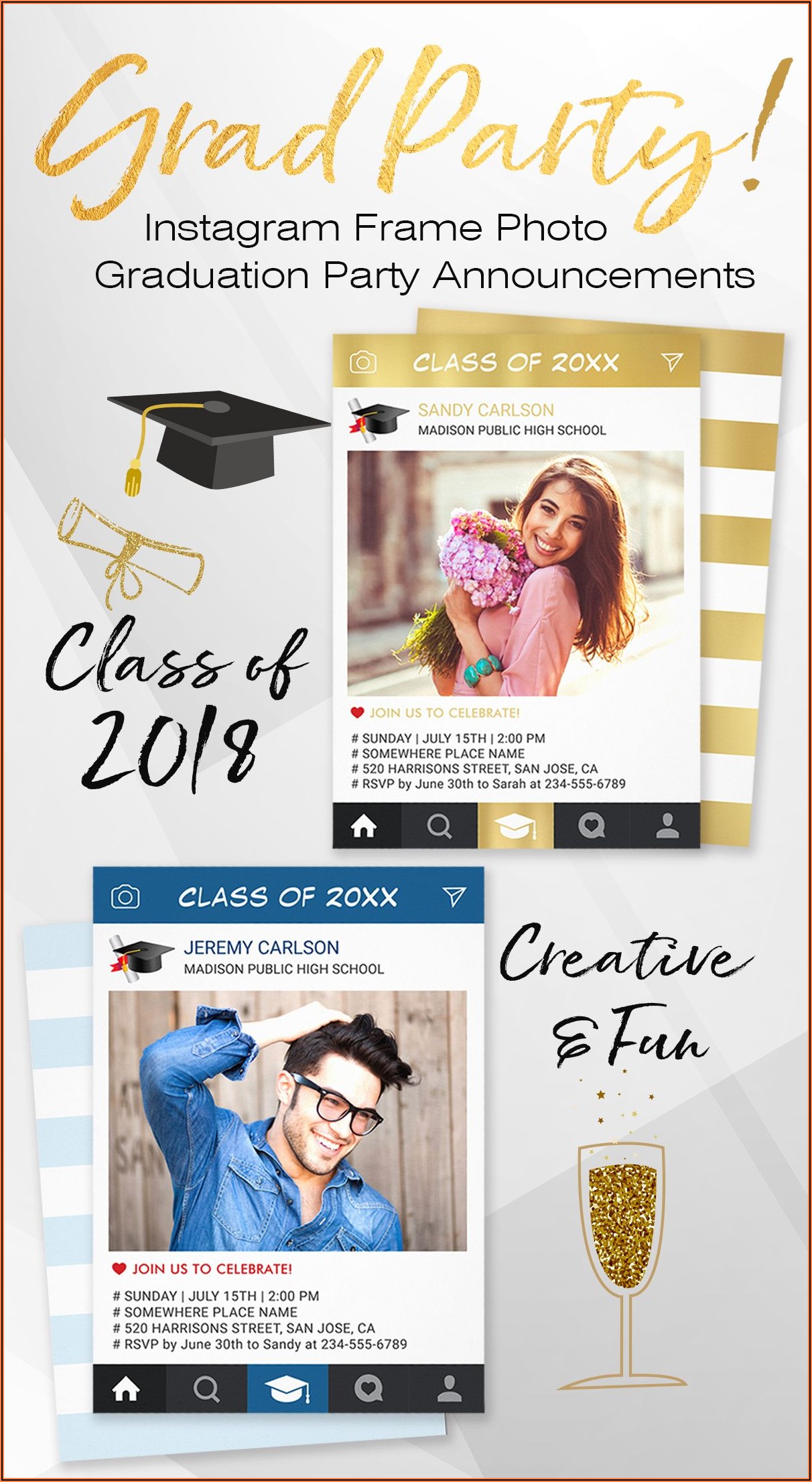 Creative Photo Graduation Announcements