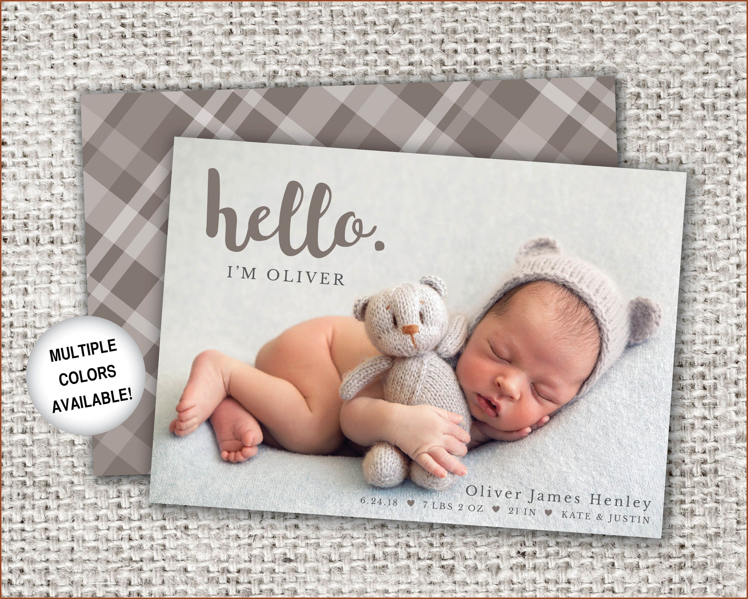 Cute Baby Boy Birth Announcement Template