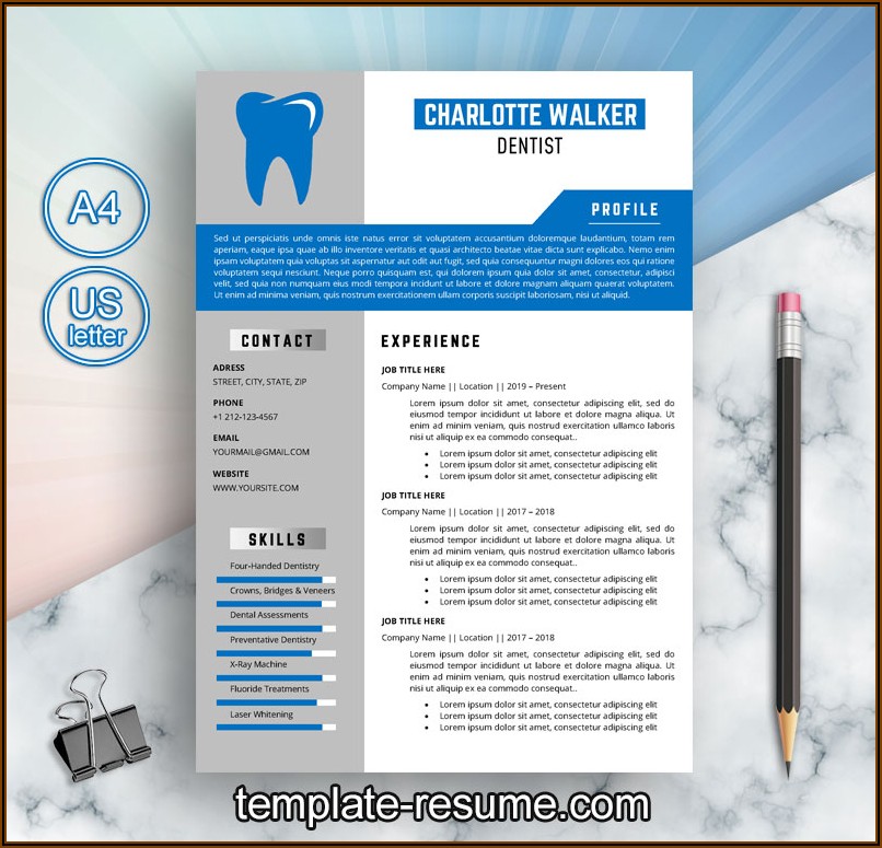 Dental Resume Template