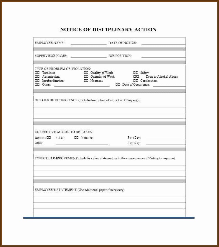 Disciplinary Template Letter Free