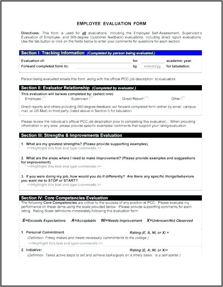 Employee Exit Interview Form Word